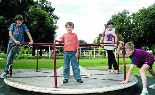 Oscar Evans, 9, George Greenaway, 6, Rupert Evans, 11 and Thomas Lloyd, 10 are happy to see sunshine during their Easter holidays. Oscar Evans, 9, George Greenaway, 6, Rupert Evans, 11 and Thomas Lloyd, 10 are happy to see sunshine during their Easter holidays.